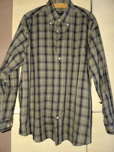 Vunic Langarmhemd oliv/grün/schwarz kariert Gr.XL bügelleicht - Bild 1 von 1