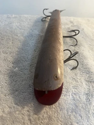 Señuelo de madera vintage Bobbie Bait señuelo almizcle de madera 9" Foto 1 de 4