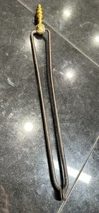 Antiguo porta troncos para herramientas de chimenea de latón original - Imagen 1 de 8