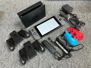 Nintendo Switch Handheld Console (HAC-001) W/ Gray Joycons Bundle - Picture 1 of 10