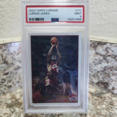 2003 Lebron James Topps Chrome #111 Rookie RC PSA 9 MINT - Image 1 of 2