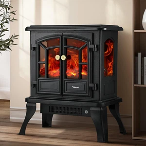 Vevare Electric Fireplace Fire Heater Freestanding 3D Flame Effect Indoor 200... - Picture 1 of 12