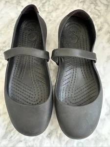Crocs Alice Work braune flache Mary Jane Damen-Ballerinas Slipper Riemengröße 8 - Bild 1 von 6