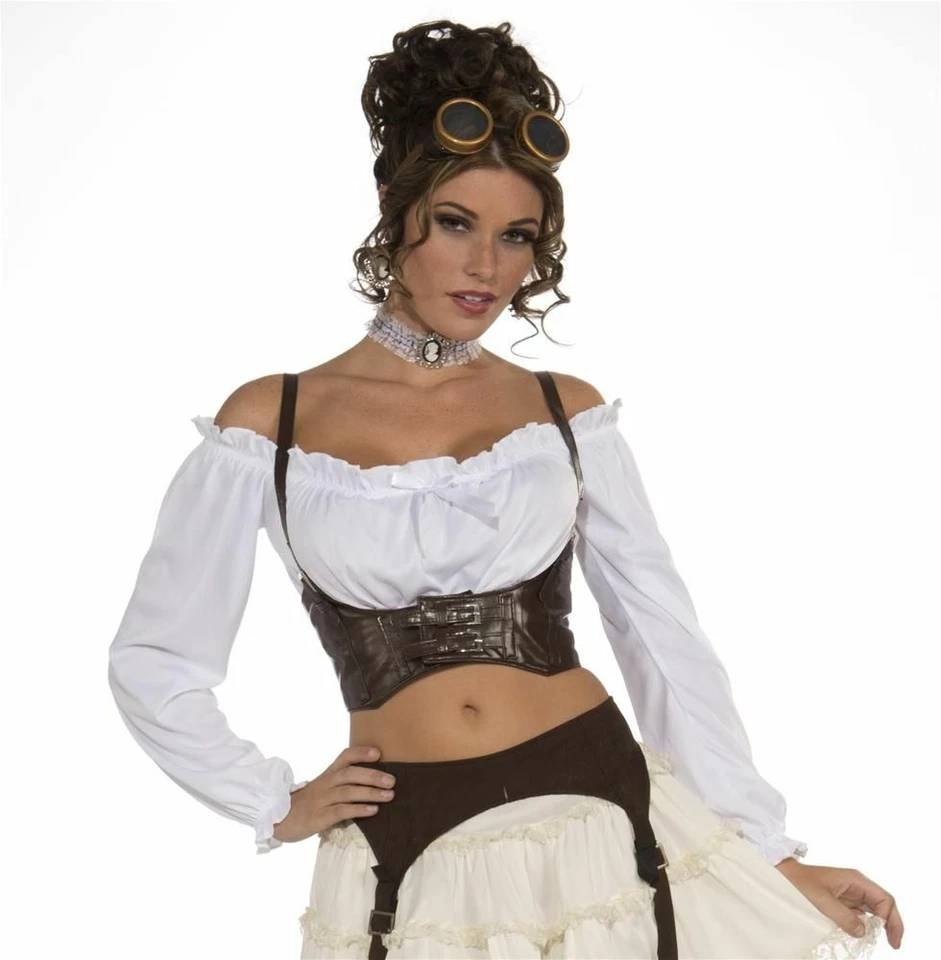 Forum Novelties Womens Steampunk Costume Corset Belt Brown One Size