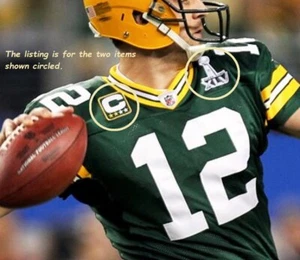 SUPER BOWL XLV 45 Green Bay PACKERS Aaron Rodger QB CAPTAIN C-PATCH + SB xlv - Picture 1 of 12