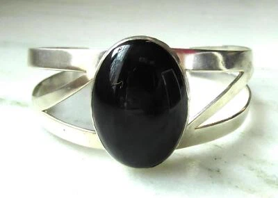 DTR Jay King Black Onyx Sterling Silver Cuff Bracelet ETC10257 - Изображение 1 из 4