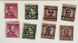 Abraham Lincoln Stamp Lot 4 cent and 3 cent Stamps Eight (8) for $4 - Picture 1 of 1