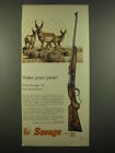 1959 Savage Model 99 Rifle Ad - Take your pick! Your Savage 99 will drop him!