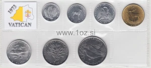 VATICAN SET 1973 - 7 coins ( 1, 2, 5, 10, 20, 50, 100 LIRE ) UNCIRCULATED - Picture 1 of 5