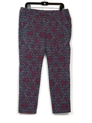 Cabi Blue Multicolor Palm Beach Floral Cotton 806 Ankle Pants Size 8 - Image 1 of 3