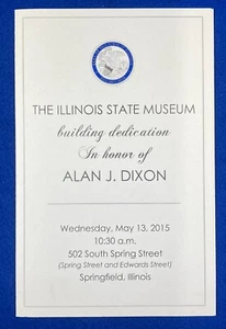 2015 Programa de nombramiento del Museo Estatal de Illinois para el senador Alan J. Dixon/Clarence Thomas - Imagen 1 de 5