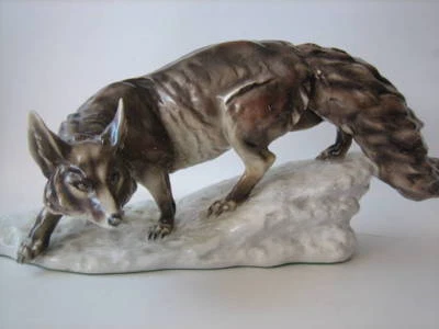 Guido Cacciapuoti grande volpe di ceramica anni '30 /'40 ( Lenci Ronzan ) - Immagine 1 di 4