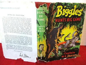BIGGLES HUNTS BIG GAME 1951 HCDJ Captain WE Johns illus STEAD - Picture 1 of 8