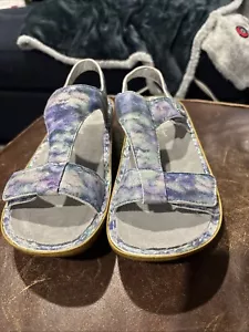 Women's Size 38 Alegria Kendra Ken 298W Blue Leather Strappy Slingback Sandals - Picture 1 of 21