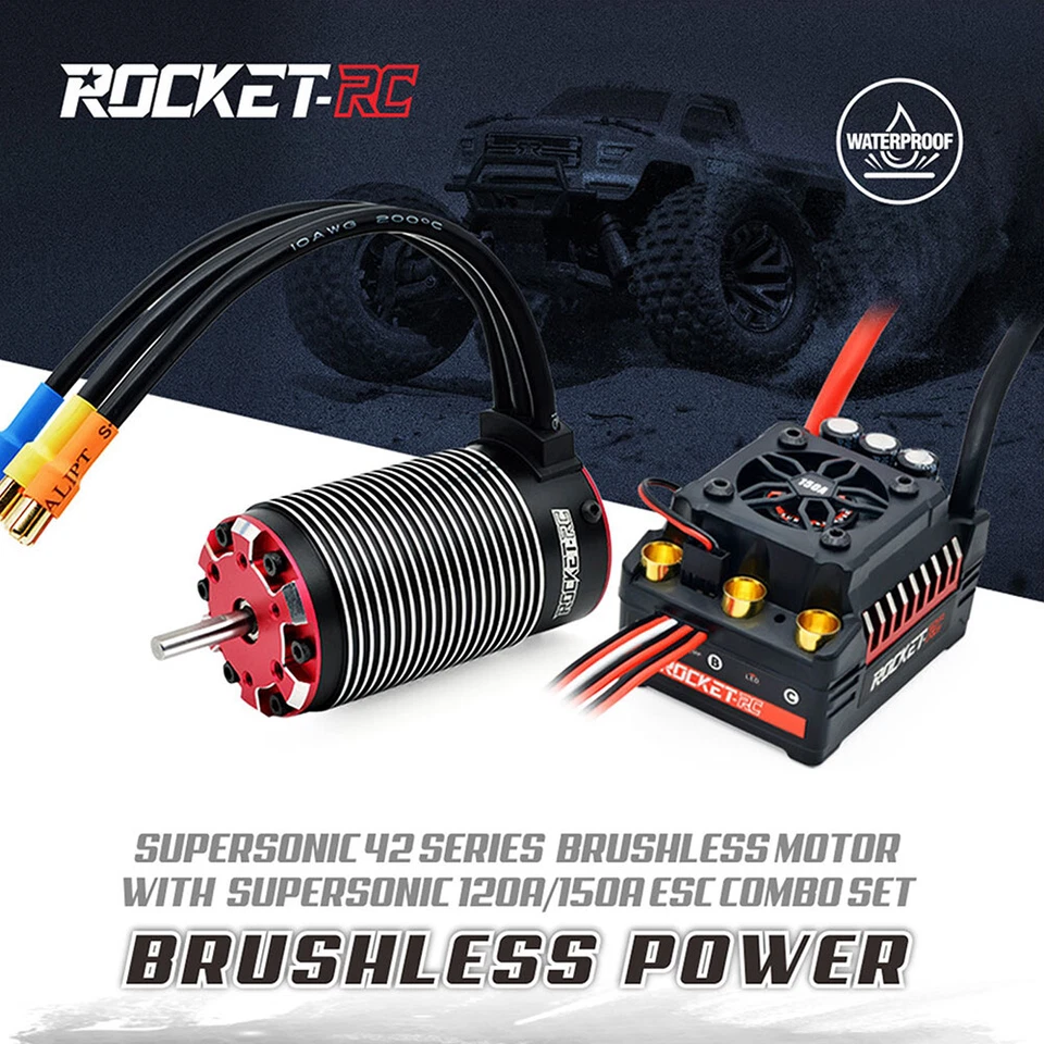 Rocket-RC Bürstenloser Motor 120 /150AESC für 1/8 1/7 RC Truck Traxxas HSP Autos - Bild 1 von 4