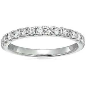 1/2 ct Diamond Wedding Band for Women Certified I1-I2 in 14K Yellow Gold Round - Picture 1 of 24