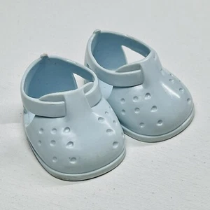 Vintage Squishy Doll Rubber Vinyl Mary Jane SHOES Baby Blue 2.75” - Picture 1 of 9