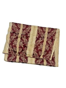 1 Complete Luxury Window Treatment Curtains with Valance Burgundy Gold 80" Drape - Picture 1 of 9