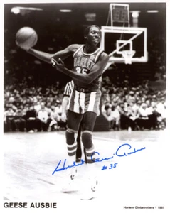 HUBERT GÄNSE AUSBIE SIGNIERT 8x10 FOTO HARLEM GLOBETROTTERS LEGENDE BECKETT BAS - Bild 1 von 2