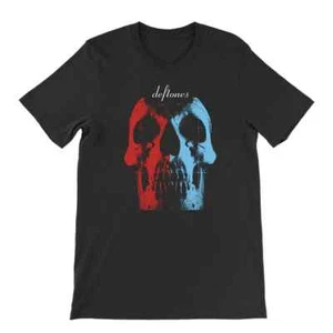 Deftones Split Skull Logo Band Schwarzes T-Shirt Herren SMALL - Bild 1 von 8