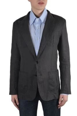 Blazer Dolce & Gabbana Para Hombre Gris 100% Lino Dos Botones Talla US 38 IT 48 Foto 1 de 3