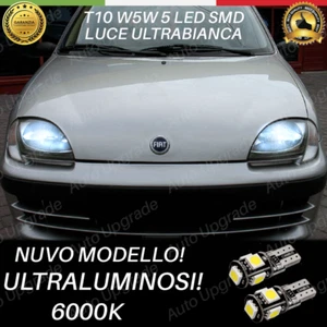 COPPIA LUCI POSIZIONE 5 LED PER FIAT 600 T10 W5W ULTRABIANCHE HYPER-LED 6000K - Foto 1 di 3