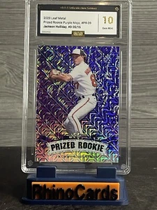 2023 Leaf Metal Jackson Holliday /15 Purple Mojo Rare Graded GAS 10 - Bild 1 von 2