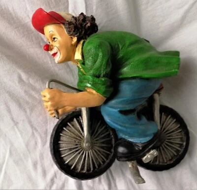 Clown mit Fahrrad Dekofigur für Sammler - Bild 1 von 4