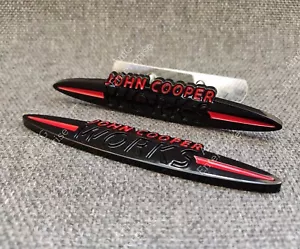 Gloss Black & Red Grille Rear Badge for Mini John Cooper Works JCW 135cm R52-R56 - Picture 1 of 4