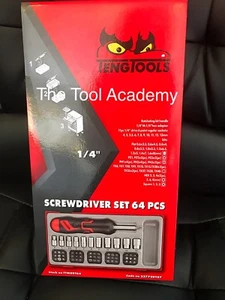 TENG TOOLS SALE! ANGLED RATCHET BITS SOCKET DRIVER SET WITH TRAY 64PC - Picture 1 of 5