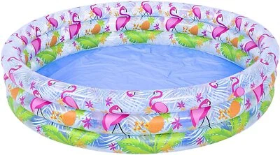 Child Kids Inflatable Outdoor 3 Ring  Portable Paddling Flamingo Swimming Pool  - Image 1 of 4