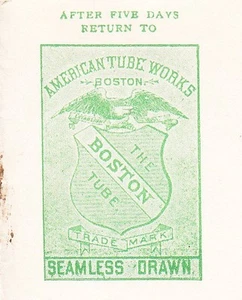 American Tube Works Boston Tube Eagle Shield Logo Somerville Flag 1916 Cover ¤ - Picture 1 of 3