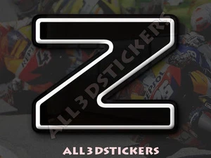 Adesivi Resinati Lettera Z 3D Colore Nero Dimensione 25mm - Picture 1 of 1