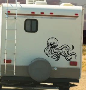 Octopus Decal RV Camper Vinyl Graphic Truck Wall and Window Octopus Logo Sticker - Picture 1 of 7