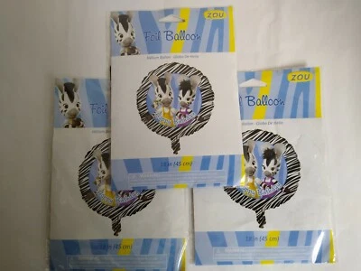 3 Zou Happy Birthday Foil Balloon 18" Kids Birthday Party Decorations Supplies - Image 1 of 2