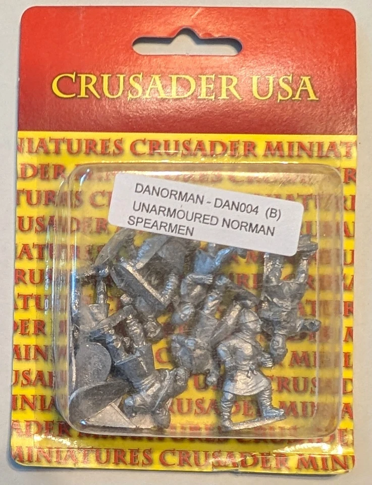 Crusader Miniatures Dark Ages Unarmored Norman Spearmen 25/28mm Wargame Figures - Image 1 of 1