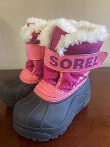 Botas de Invierno Sorel Snow Commander Rosa Niñas Pequeñas Talla 7 - Imagen 1 de 11