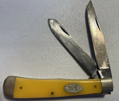 Navaja de bolsillo Schmidt & Ziegler 3124 Solingen Alemania trampera amarilla Foto 1 de 4