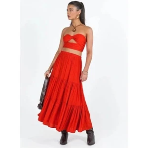 PRINCESS POLLY Allie Set In Size US 4 crop top maxi skirt summer flowy - Picture 1 of 7