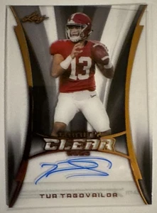 Tua Tagovailoa 2020 Leaf Clear Rookie / Beautiful On-card Auto / Dolphins - Picture 1 of 2