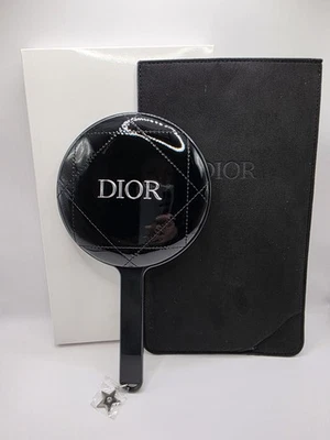 Dior черный винил выстеганная вручную зеркало с звезда подвеска искусственной кожи чехол новый в коробке редкая - Изображение 1 из 2