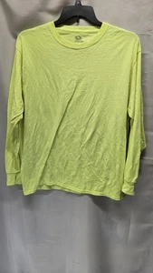 Herren T-Shirt Fruit Of The Loom Größe Large Langarm High Viz Neongelb - Bild 1 von 4