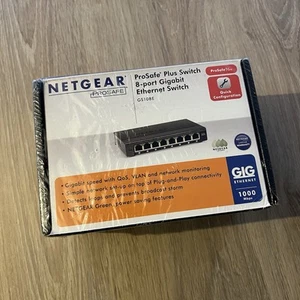 NEW NetGear GS108E ProSafe 8-Port Switch - RJ45 Gigabit Ethernet - Afbeelding 1 van 4