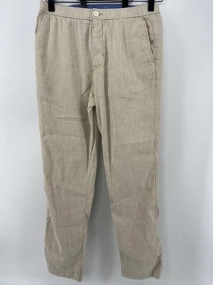 Tommy Bahama Pants Men Large Tan Beach Coast Linen Drawstring Elastic Waist - Image 1 of 4
