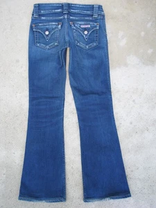 Vtg Hudson Sig Bootcut Flap Jeans Women Size 27 Blue Distressed+Stretch L30.25 - Picture 1 of 10
