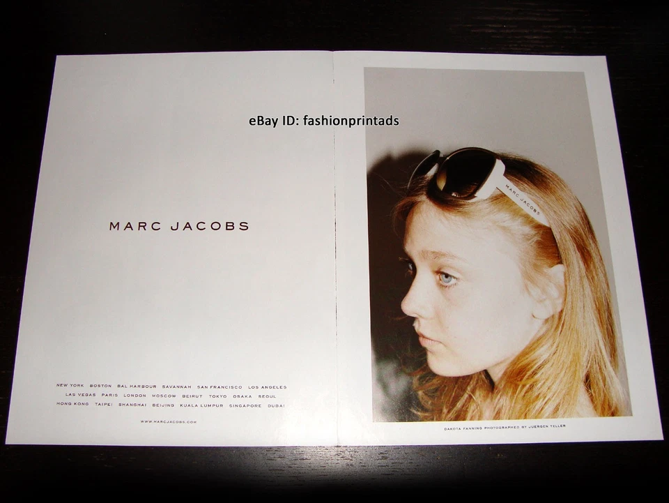 MARC JACOBS Eyewear 2-Page PRINT AD Spring 2007 DAKOTA FANNING Juergen Teller - Image 1 of 1