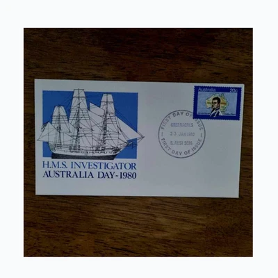 1980 Australia Day FDC – HMS Investigator First Day Cover Adelaide SA 5000 PMK - Image 1 of 2