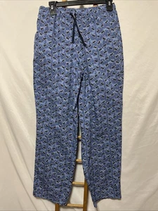 The Black Dog Lounge Pants Blue Black Lab Print Sleep Pajama Pants Small Cotton - Picture 1 of 5