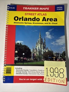 Orlando Florida Street Atlas 1998 Trakker Maps Seminole Orange Osceola FL Guide - Picture 1 of 19