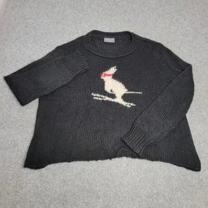 Wooden Ships Pullover Damen XS/S grau Mohair Mischung Kaninchen Grafik Strickpullover - Bild 1 von 12